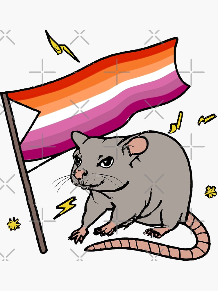 Lgbtq Cute Lesbian Pride Flag Rat Sticker For Sale By Tsfea Redbubble