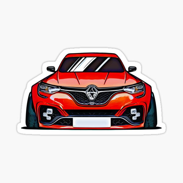 Cartoon Of A Renault Megane Rs Trophy Sticker For Sale By Thugrace