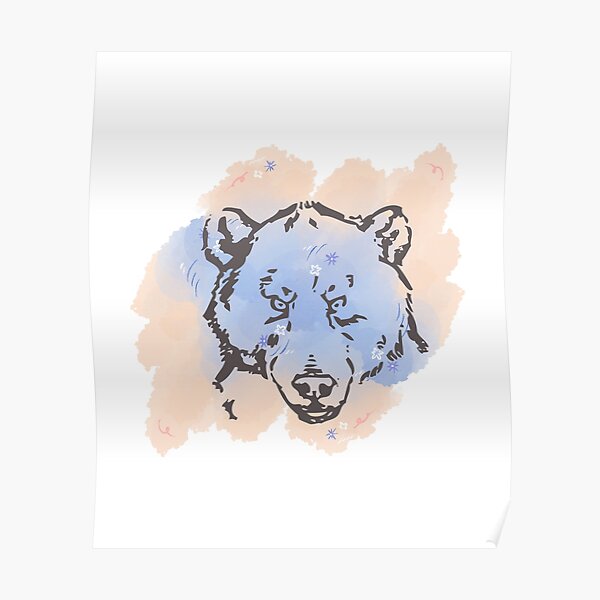 Grizzly Bear Poster For Sale By ChachiArts Redbubble