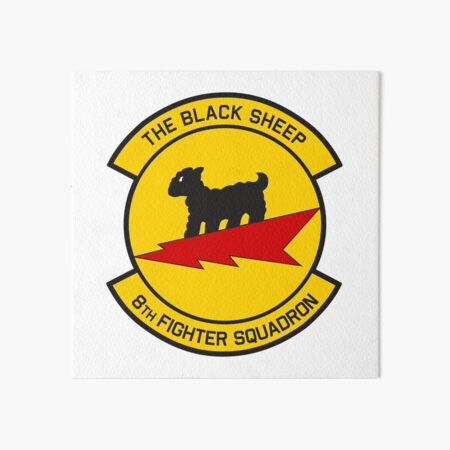 USAF 8th Fighter Squadron The Black Sheep Tagged Clean Style Art