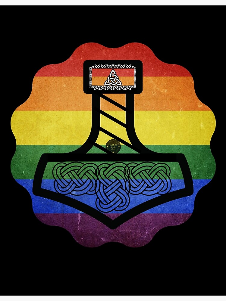 Mjölnir with gay pride flag Poster for Sale by MANAR WS Redbubble