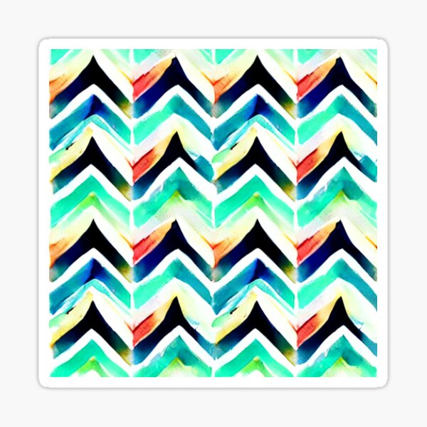 Seamless Watercolor Zig Zag Pattern 3 Sticker For Sale By