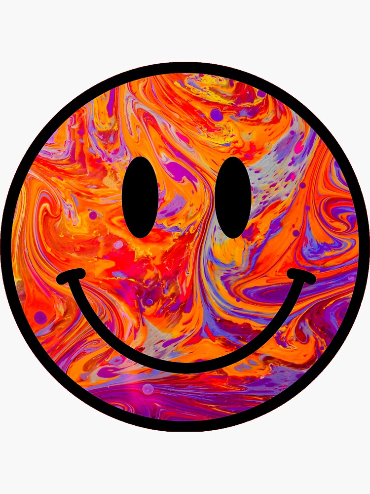 Tie Dye Smiley Face Hippie Tiedye Trippy Psychedelic Groovy