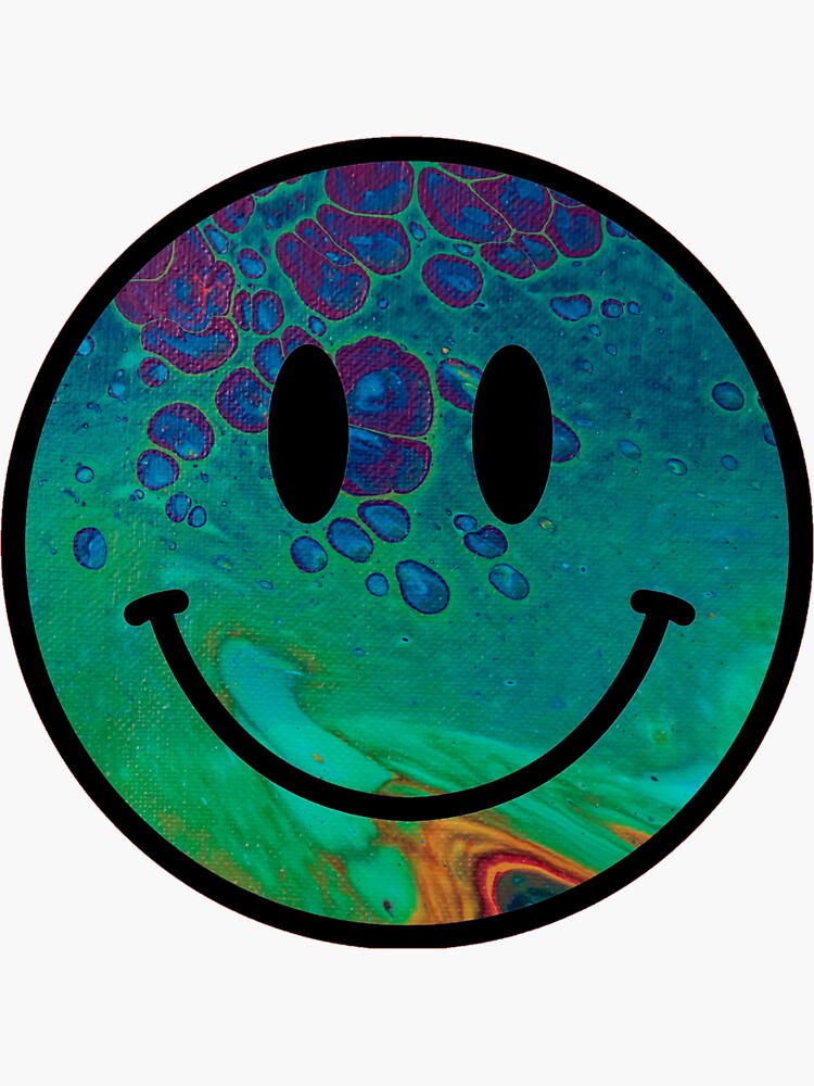 Tie Dye Smiley Face Hippie Tiedye Trippy Psychedelic Groovy