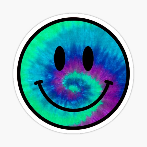 Tie Dye Smiley Face Hippie Tiedye Trippy Psychedelic Groovy