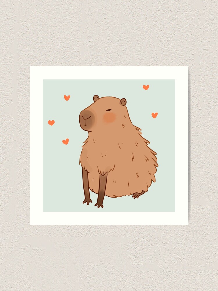 Capybara Cute Illustration Nice Capybara Art Print For Sale By