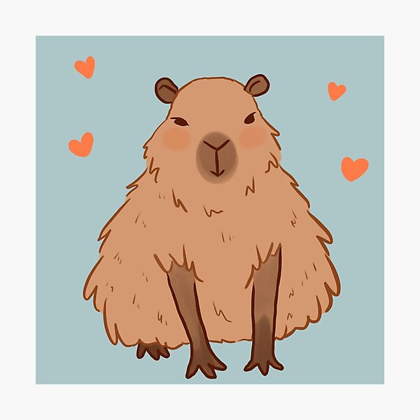 Capybara Cute Illustration Nice Capybara Photographic Print For