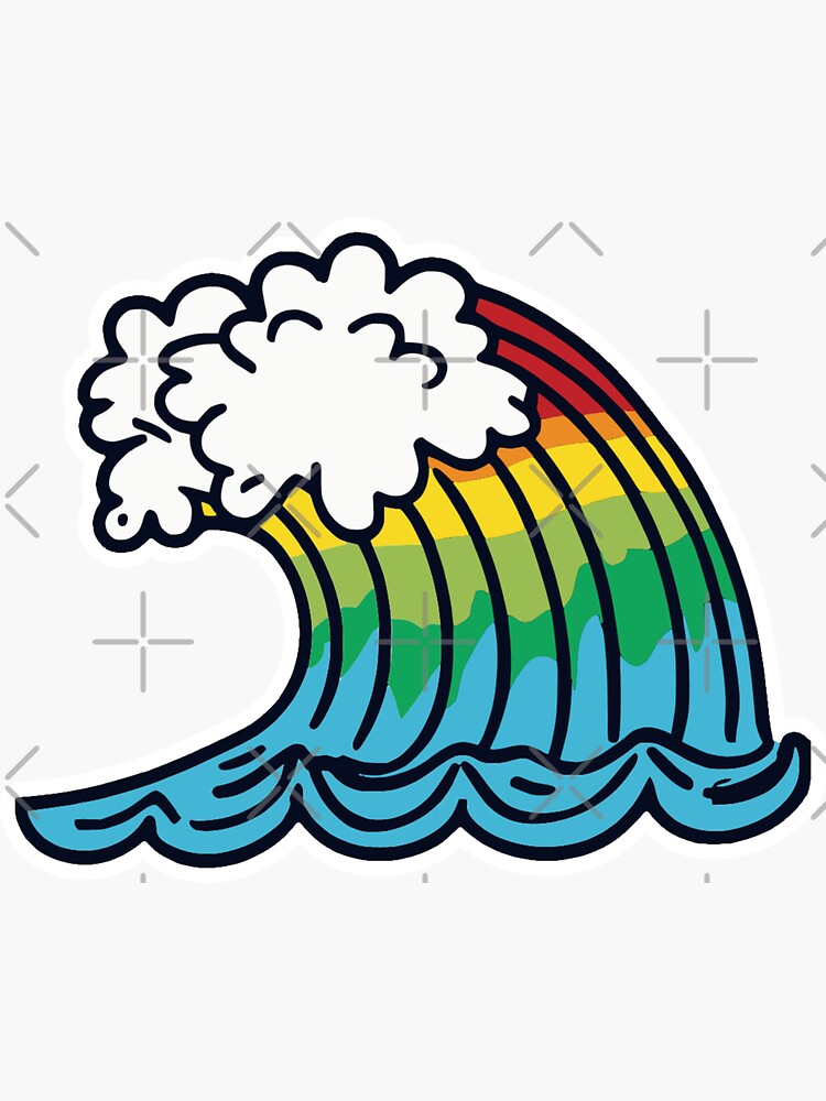 Rainbow Ocean Wave Sticker For Sale By Jandydesign Redbubble