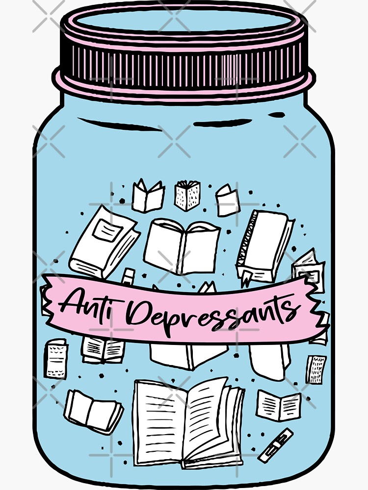 Books In A Bottle Antidepressants Sticker For Sale By Coolshopart