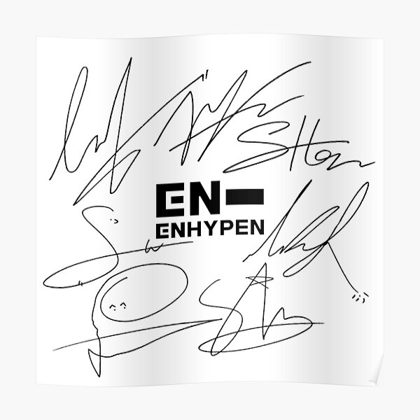 Enhypen Signatures White Ver2 Poster For Sale By Joyahatim Redbubble