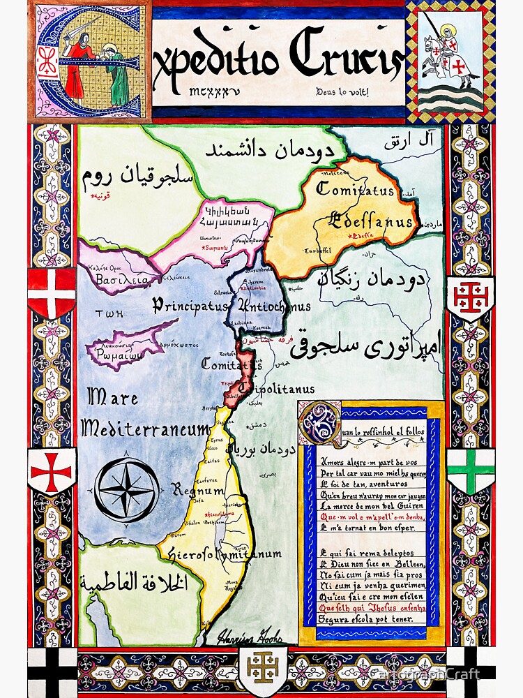 Crusades Map First Crusade Kingdom Of Jerusalem Sticker For Sale By