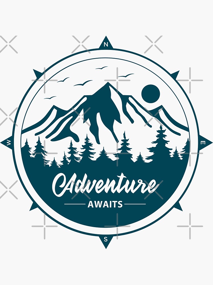 Adventure Awaits Sticker For Sale By Midoou Redbubble