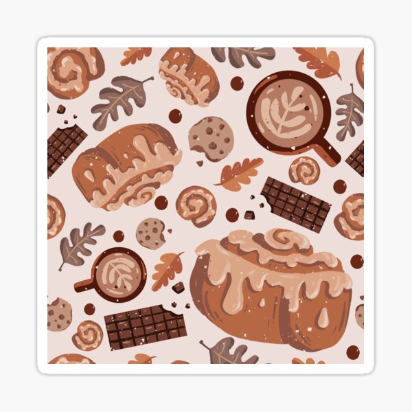 Cinnamon Rolls Chocolate Sticker For Sale By Kimcarlika Redbubble