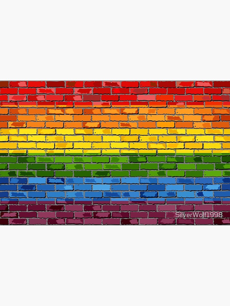 Gay Pride Flag On A Brick Wall Poster For Sale By Silverwolf