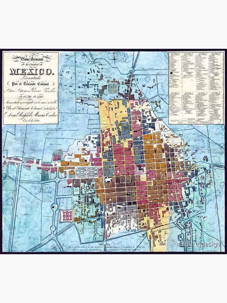 Map Of Mexico City Just After Mexican Independence One Of The First