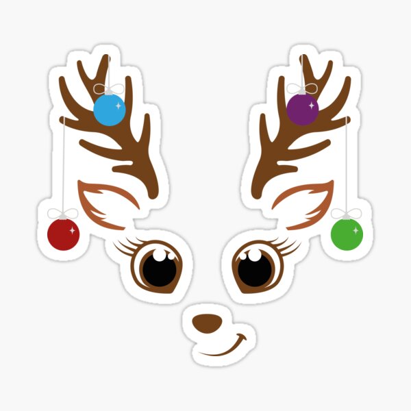 Reindeer With Christmas Lights Sticker For Sale By Bondeelarts