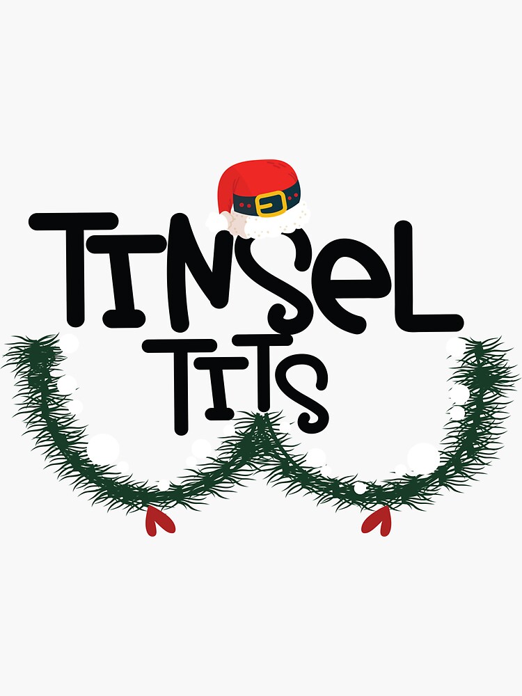 Tinsel Tits And Jingle Balls Funny Christmas Couple Matching Sticker