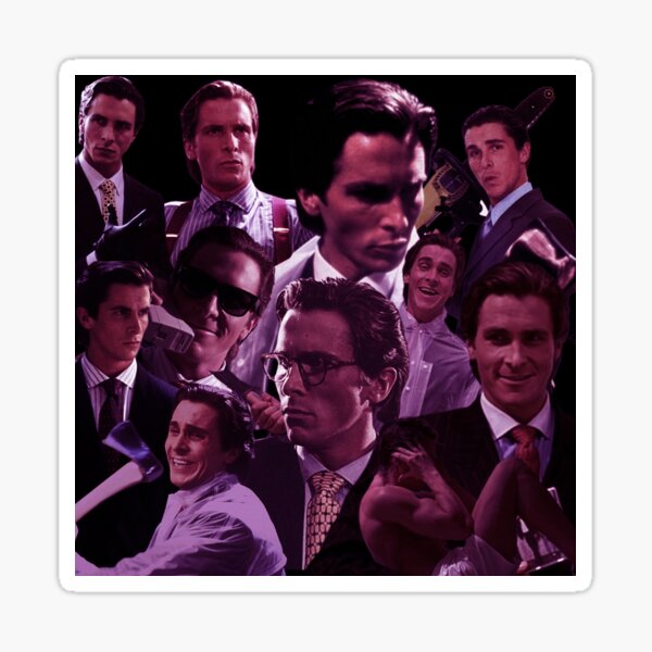 Patrick Bateman Collage Tribute Design Sticker For Sale By