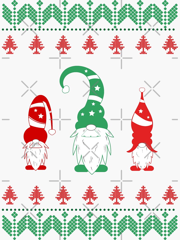 Hanging With My Gnomies Funny Gnome Christmas Matching Sticker For