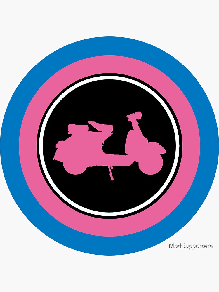 Pink Blue Retro Scooter Mod Roundel Sticker For Sale By ModSupporters