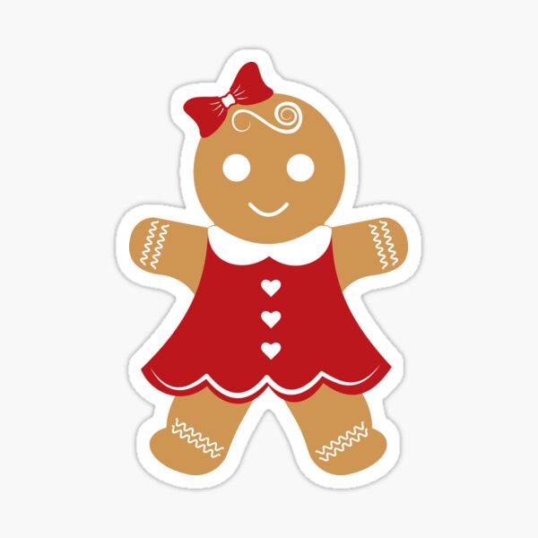 Cute Gingerbread Girl Sticker For Sale By Bondeelarts Redbubble