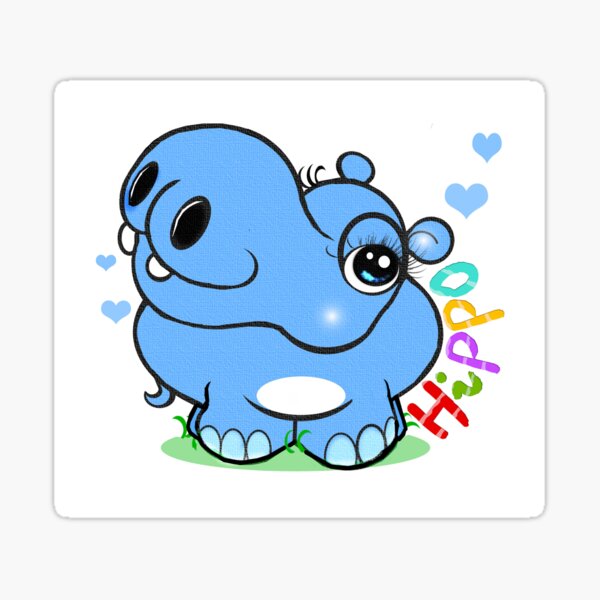 Cute Hippo Sticker For Sale By Shirleycutecard Redbubble