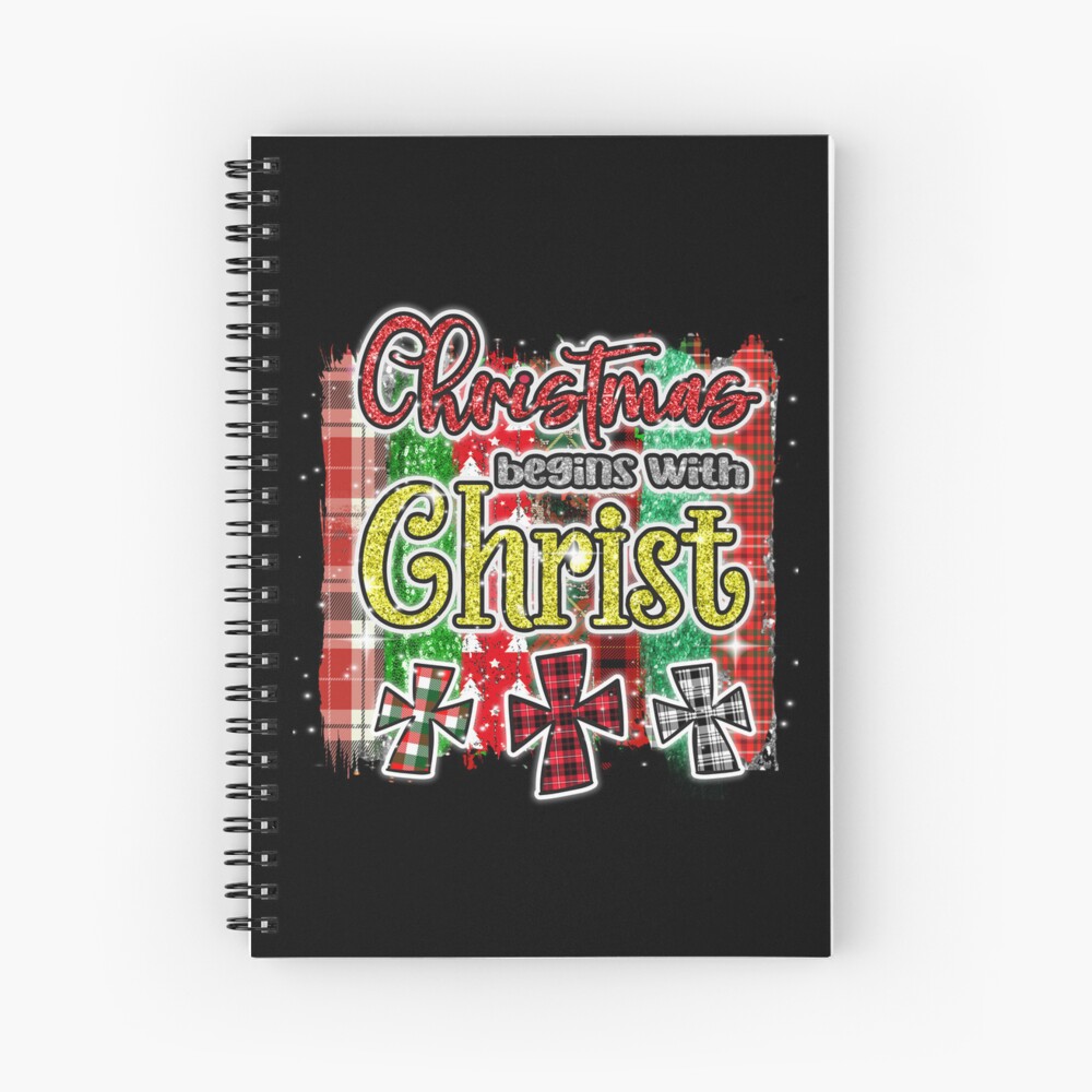 Cuaderno De Espiral La Navidad Comienza Con La Cruz De La Tela