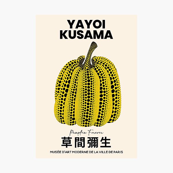 Lámina fotográfica Diseño de ilustración de calabaza de Yayoi Kusama