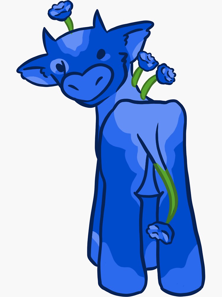 Minecraft Cornflower Cow Sticker For Sale By Aokayah Redbubble