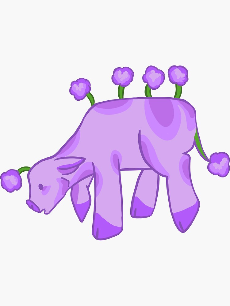 Minecraft Allium Moobloom Cow Sticker For Sale By Aokayah Redbubble