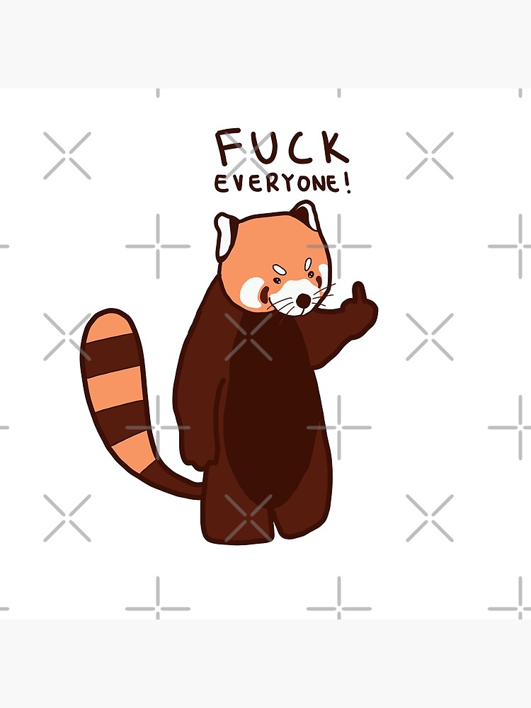 Red Panda Fuck Everone Middle Figer Poster For Sale By Reddybeanie