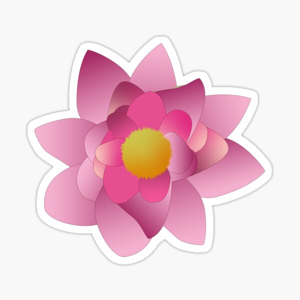 Pink Lotus Flower Sticker For Sale By Pearsville Redbubble