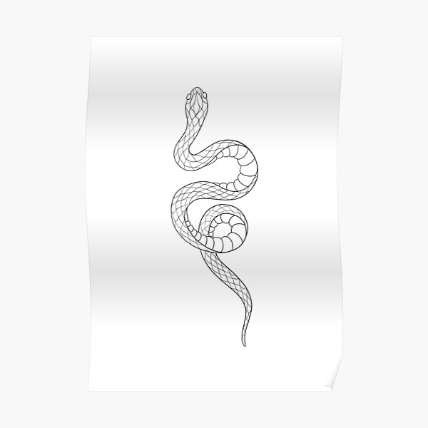 Tattoo Snake Traditional Black Dot Style Ink Isolated Illustration