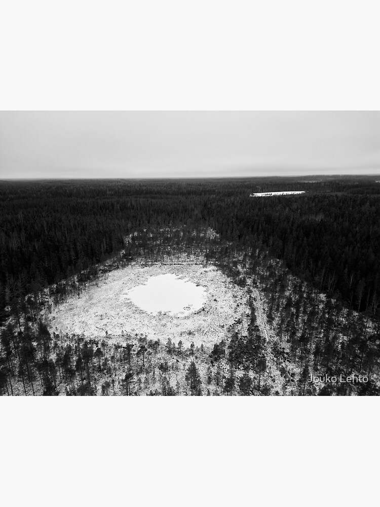 The Framed Pond Pitkajarvi Seitseminen Bw Sticker For Sale By