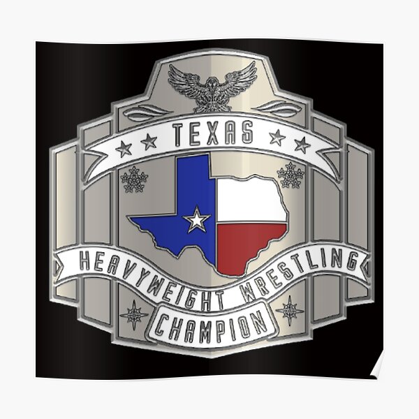 Texas Wrestling Championship Belt Poster For Sale By Saint Designs