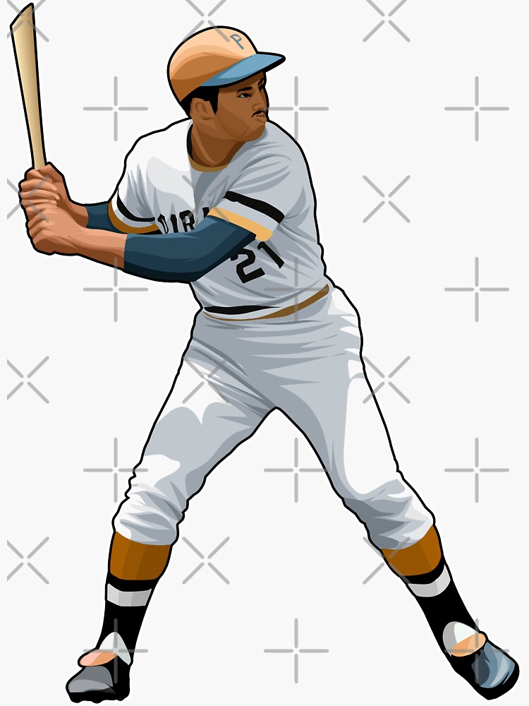 Roberto Clemente Bat Circa Sticker For Sale By Tacklepack