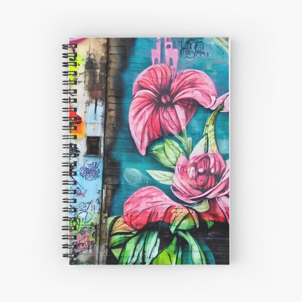 Cuaderno De Espiral Arte Callejero De Flores Papel Tapiz De Textura