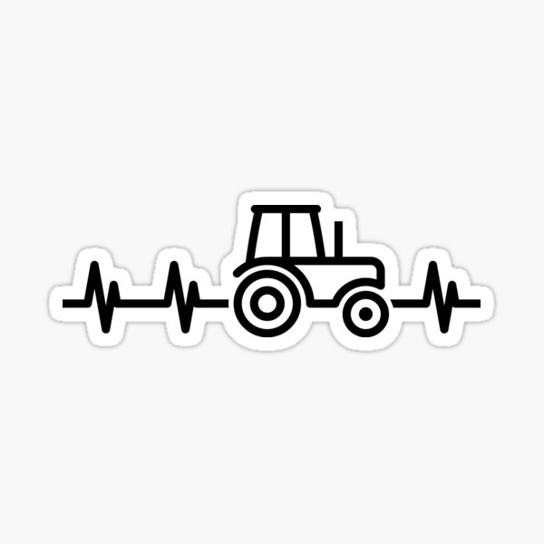 Tractor Heartbeat Sticker For Sale By Nikolae Redbubble