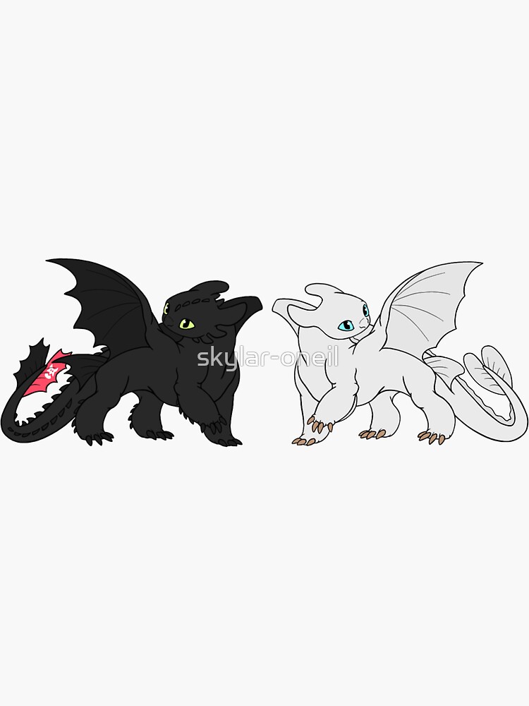 Httyd Toothless And Light Fury Sticker For Sale By Skylar Oneil