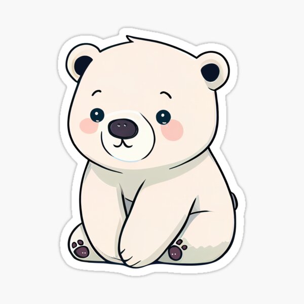 Polar Bear Cute Sticker For Sale By Bondoboxy Redbubble