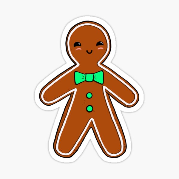 Cute Gingerbread Man Sticker For Sale By OurSimpleArts Redbubble