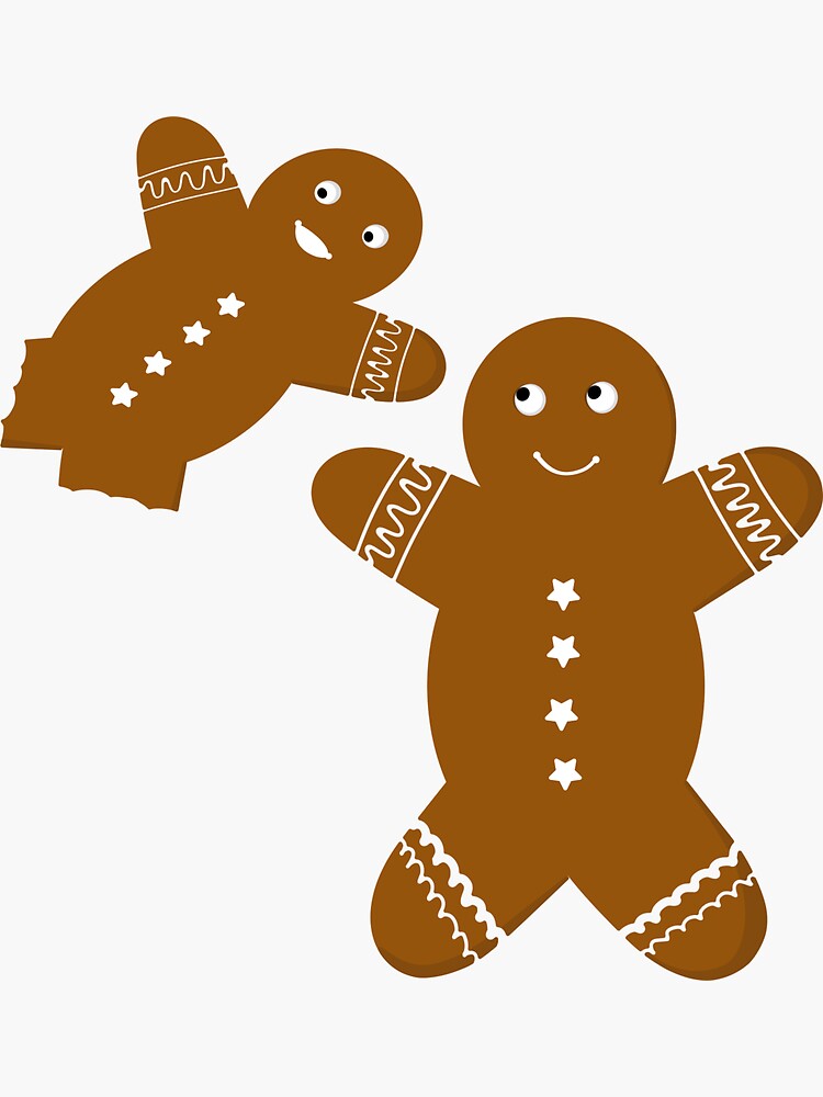 Cute Gingerbread Man Sticker For Sale By Rootyvu Redbubble