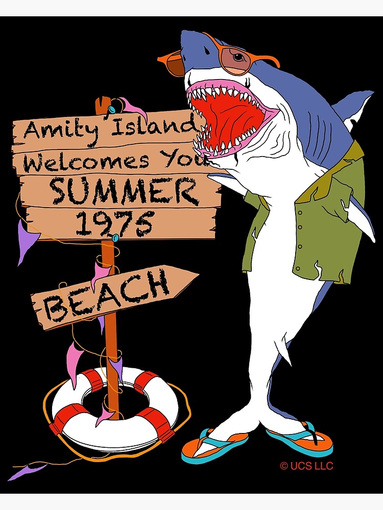 Amity Island Beach Sign Poster For Sale By Motelgemini Redbubble