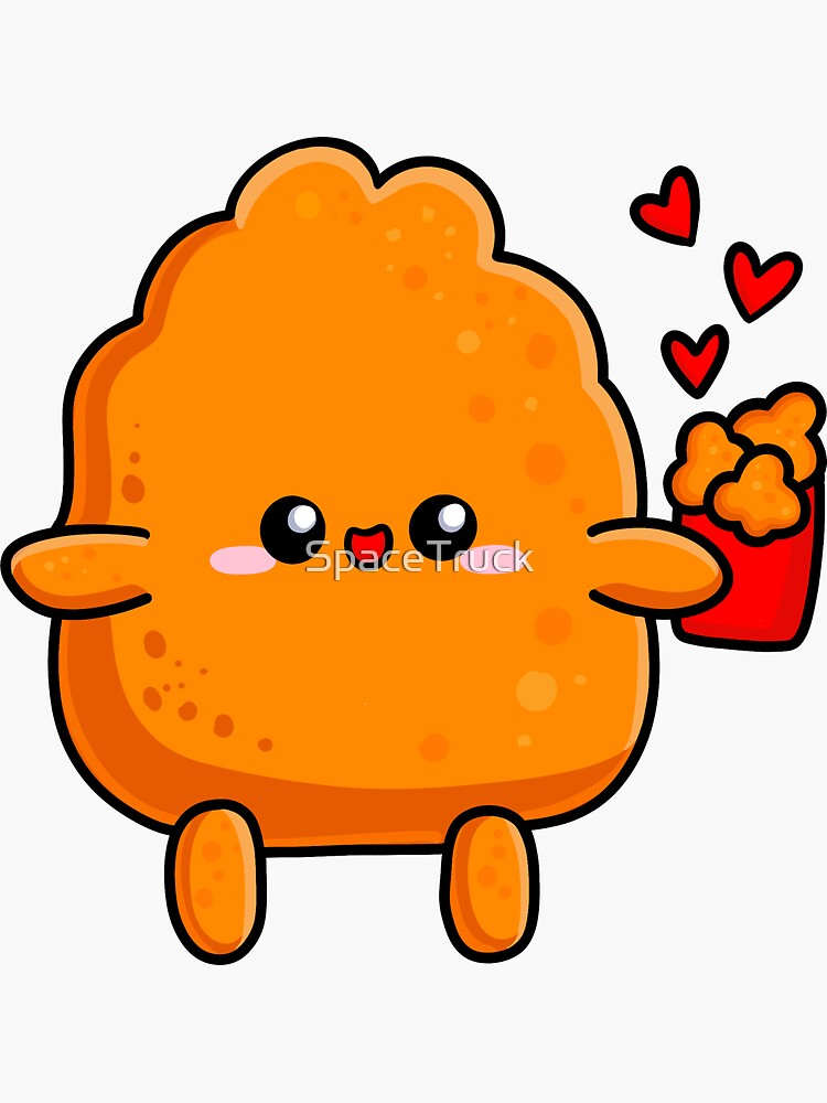 Cute Chibi Chicken Nugget Sticker For Sale By Spacetruck Redbubble