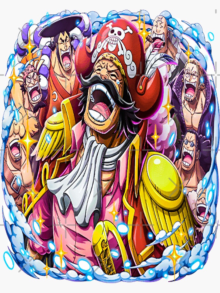 Roger Crew Gol D Roger Pirates One Piece Sticker For Sale By Anim