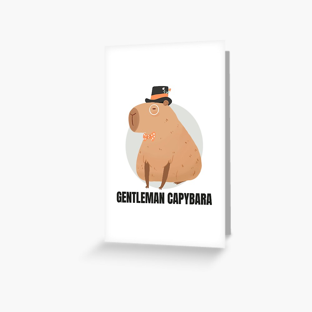 Funny Cute Gentlemen Capybara Illustration An Adorable Capybara With