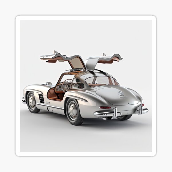 Mercedes Benz 300 SL Gullwing Back And Side View Sticker For Sale