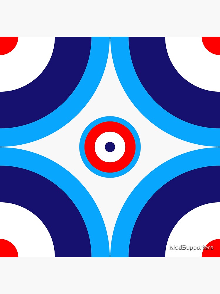 Red White Blue S Repeat Pattern Retro Mod Roundel Sticker For Sale