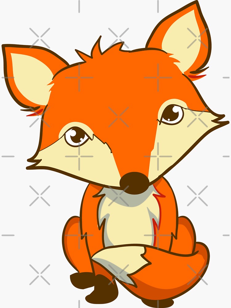 Cute Fluffy Fox Sticker For Sale By Rixxi Redbubble