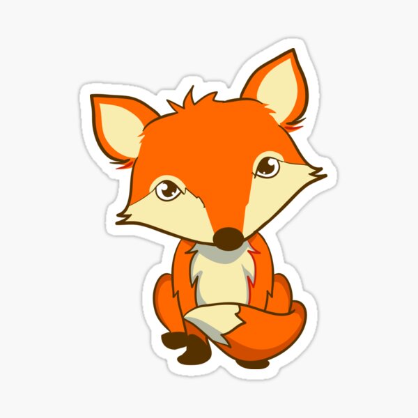 Cute Fluffy Fox Sticker For Sale By Rixxi Redbubble